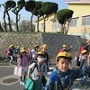 登校の風景　久々の学校へ