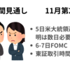 11/5大統領選　結果判明に数日か　11/6-7FOMC　0.25％利下げ見込み　今週から東証の取引時間30分延長　週間見通し　2024年11月4日