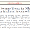 潜在性甲状腺機能低下症の高齢者への甲状腺ホルモンの補給について