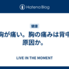 左胸が痛い。胸の痛みは背中が原因か。
