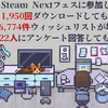 Steam Nextフェスに参加したら、11,950回ダウンロードしてもらえて、6,774件ウィッシュリストが増えて、922人にアンケート回答してもらえた話【Steam】【プロモーション】