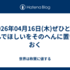 2026年04月16日(木)ぜひとも読んでほしいをそのへんに置いておく