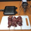 ホットサンドメーカーで牛サガリ串をがっつり焼く動画