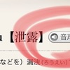 ヤマネコ『泄漏(もれる)』を学ぶ📕(・Θ・)