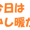 今日は少し暖か