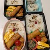チキンナゲットと春巻きのボリューム3人分弁当｜中学生女子と男子のお弁当