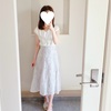 【２０２４夏コーデ】低身長にちょうどいい丈♡ミントグリーンの爽やか花柄スカート 