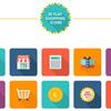 フラットデザインの無料ショッピングアイコン「Free Download : 35 Flat Shopping Icons」