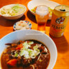 牛すじカレーうどん、とついにランチ外食解禁