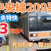 【上り特快復活】中央線209系 97T＆99T充当列車一覧　2024年3月ダイヤ改正ver.　#209系1000番台運用