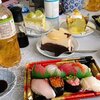 お寿司、ヒレカツ弁当、ケーキ(実家)