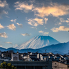 陽の傾いた冬の富士山