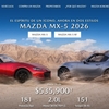 メキシコマツダが「MX-5（ロードスター） 2026年モデル」の情報を公開。
