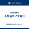 予想通りに火曜日