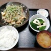 西川口の「あおき食堂」で豚肉と厚揚げともやしのオイスターソース炒め定食を食べました★