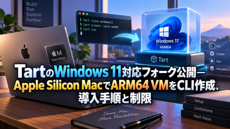 TartのWindows 11対応フォーク公開―Apple Silicon MacでARM64 VMをCLI作成、導入手順と制限