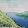 水彩画「北海道・摩周湖」