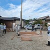 盆踊りの櫓建て