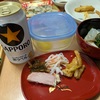 ケーキとサッポロ黒ラベル