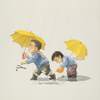 雨降りでもいたずらっ子♪