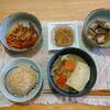 いわし水煮缶。きんぴらごぼう。野菜味噌汁８日目。