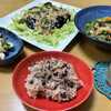レタスたっぷり茄子のそぼろ餡かけ☆お赤飯