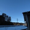 今朝の月…と雪景色