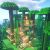 【マインクラフト#13】ジャングルの木を利用したツリーハウスを建築してみた