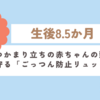育児日記　生後8.5か月　つかまり立ちの赤ちゃんの頭を守る「ごっつん防止リュック」