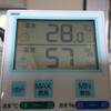 二階28℃　57% RC24.5℃＠off　外気温23℃　76%