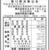 #2 M&Aオークション 13期決算 利益45百万円