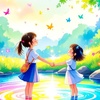 虹色のささやき、ヒカリの音 ～水たまりから始まった、感情の森の冒険～