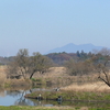 釣り人と筑波山