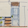 "背面収納編③"トールキャビネット食器棚のドア＆インナードロワー（中引き出し）仕様