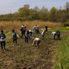 ４月１８日の活動報告～あぜ切り、田起こし、東屋の屋根の修理、筍掘り～