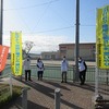 登校の風景：民生・児童委員さんたちのあいさつ運動