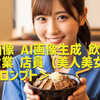 AI画像 AI画像生成 飲食店 飲食業 店員（美人美女）＜プロンプト＞