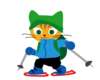 登山する猫のイラスト