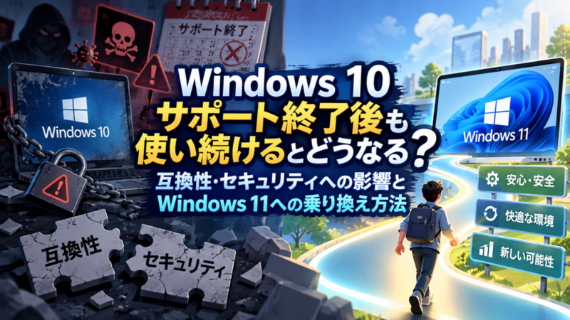 Windows 10サポート終了後も使い続けるとどうなる？互換性・セキュリティへの影響とWindows 11への乗り換え方法