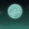 あやしい月の夜空を描いてみたよぉ
