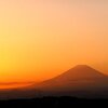 夕焼け富士と蟋蟀戸にあり