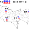 今日の天気　―雪積もる　3/7