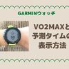 ガーミンでVo2Maxと予測タイムを表示する方法
