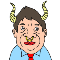 牛のようなサラリーマン のイラスト