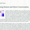 【機械翻訳】"Valuing Honest and Direct Conversation" 正直で直接的な会話を大切に