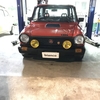 A112 abarthは車検で入庫です。