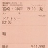 宮崎→神戸（ドミトリー・フェリーろっこう）　乗船券