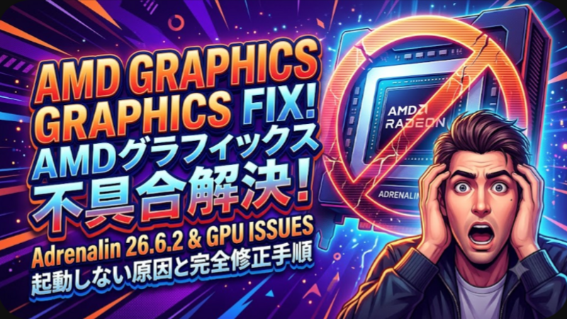 AMDグラフィックス不具合解決！Adrenalin 26.6.2が起動しない原因と完全修正手順