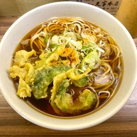 立ち食い蕎麦 酒処 稜（綾瀬）かけそば＋ゴーヤ天＋肉巻きトマト天