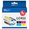 GPC Image Flex LC411 LC411-4PK ブラザー 用 インク LC411 4色セット + LC411BK 2本 計6本 大容量タイプ brother 対応 インクカートリッジ LC411 LC411BK DCP-J926N MFC-J904N MFC-J739DN MFC-J939DN 互換インク ロット番号の区別は不要